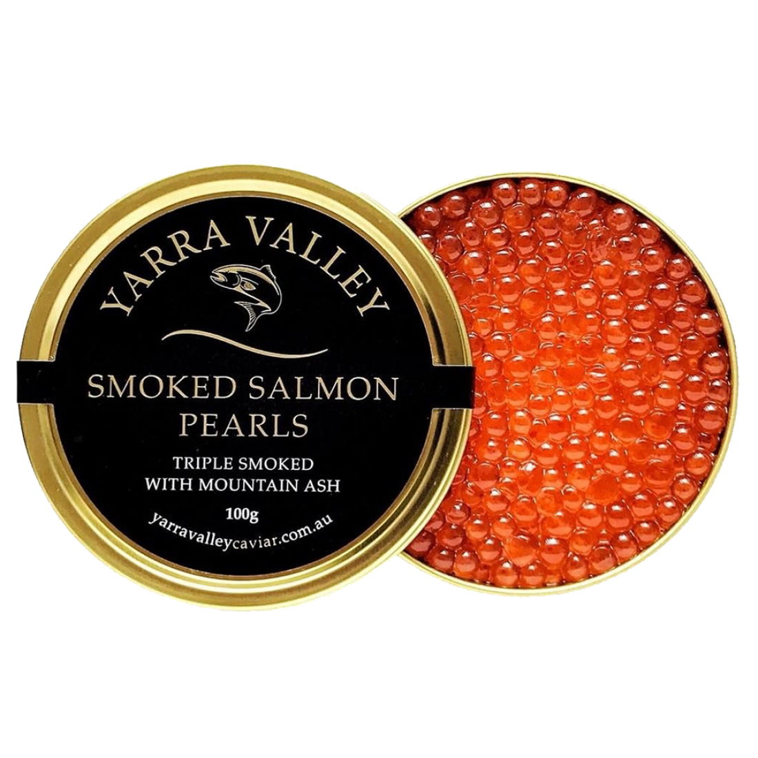 Caviar - Smoked Salmon Pearls - 100g Tin - Yarra Valley Caviar
